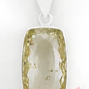 Unisex stříbrný přívěsek (Ag 925/1000) s broušeným hiddenitem QAA, cca 24 x 15 mm, RARITA (HN2118P)