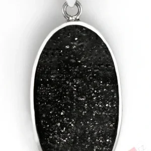 Větší stříbrný přívěsek (Ag 925/1000) s Black Sun Stone QA, ovál cca 43 x 25 mm, RARITA (BSS1513P)