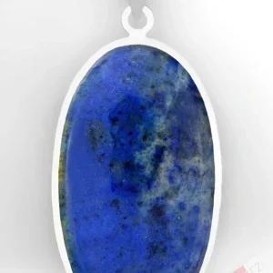 Větší stříbrný přívěsek (Ag 925/1000) s dumortieritem QA, ovál cca 44 x 26 mm (DM7867P)