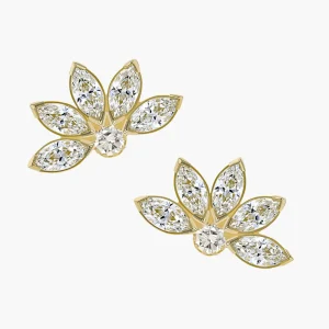 Zlatá koncovka s vnitřním závitem Marquise with Accent 5 kamínků